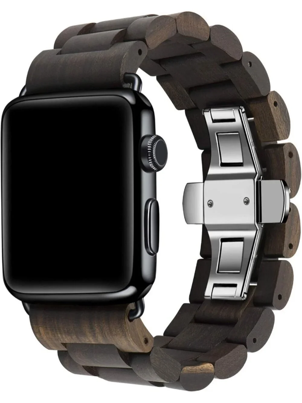 Men's Brown Analog Quartz Natural Hardwood Compatible Waterproof Wooden Watch
